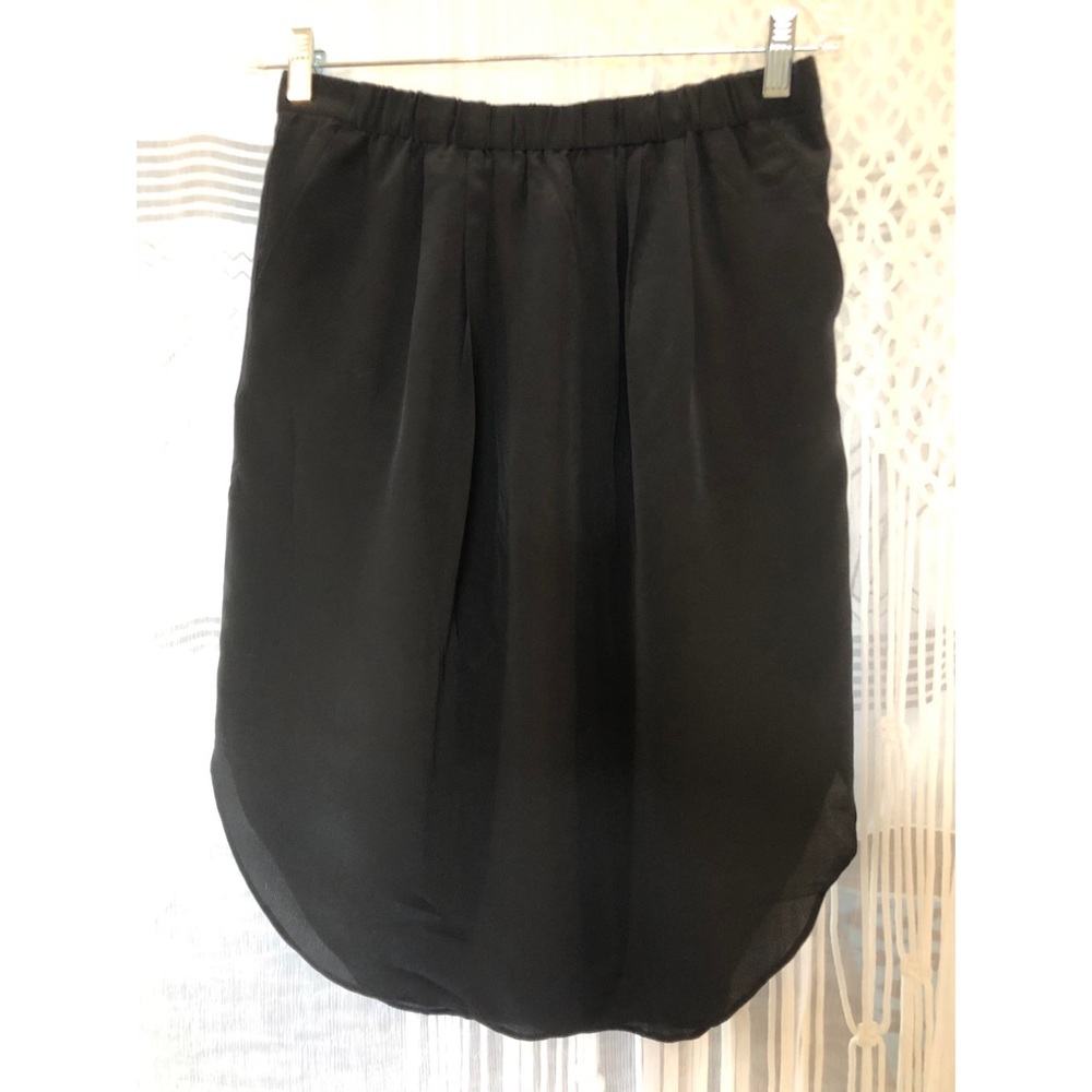 Madewell black silk skirt with pockets M